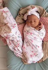 Snuggle Hunny Kids Snuggle Hunny Alice’s Tea Party Organic Jersey Wrap & Topknot Set