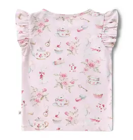 Snuggle Hunny Kids Snuggle Hunny Alice’s Tea Party Organic T-Shirt with Frill