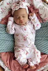 Snuggle Hunny Kids Snuggle Hunny Alice’s Tea Party Organic Snugglesuit Convertible Romper with Frill
