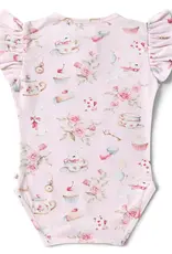 Snuggle Hunny Kids Snuggle Hunny Alice’s Tea Party Short Sleeve Organic Bodysuit