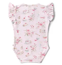 Snuggle Hunny Kids Snuggle Hunny Alice’s Tea Party Short Sleeve Organic Bodysuit