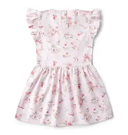 Snuggle Hunny Kids Snuggle Hunny Alice’s Tea Party Short Sleeve Organic Dress