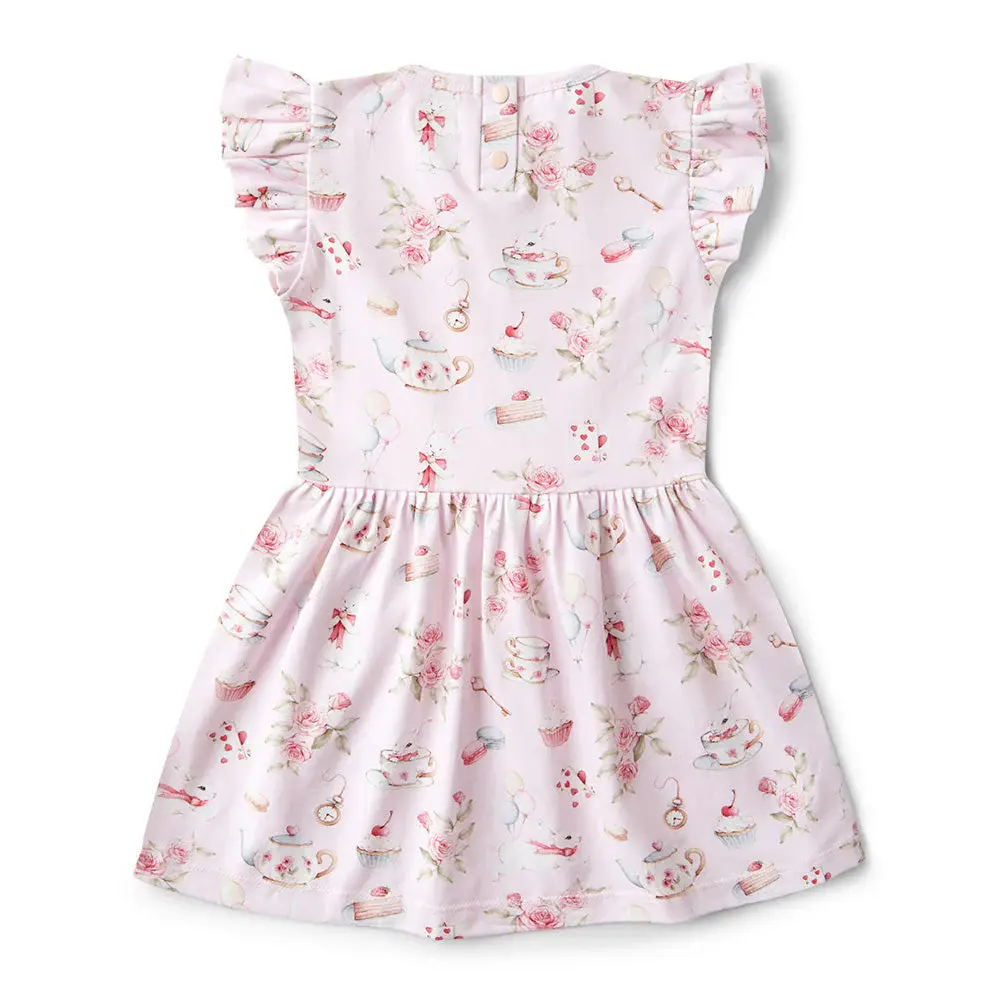 Snuggle Hunny Kids Snuggle Hunny Alice’s Tea Party Short Sleeve Organic Dress