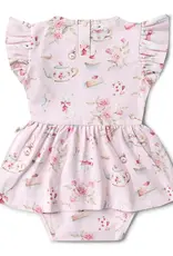 Snuggle Hunny Kids Snuggle Hunny Alice’s Tea Party Short Sleeve Organic Dress