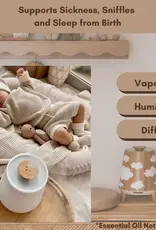 Hush Hush Vaporiser White/Timber with Remote + Sweet Slumber Essential Oil