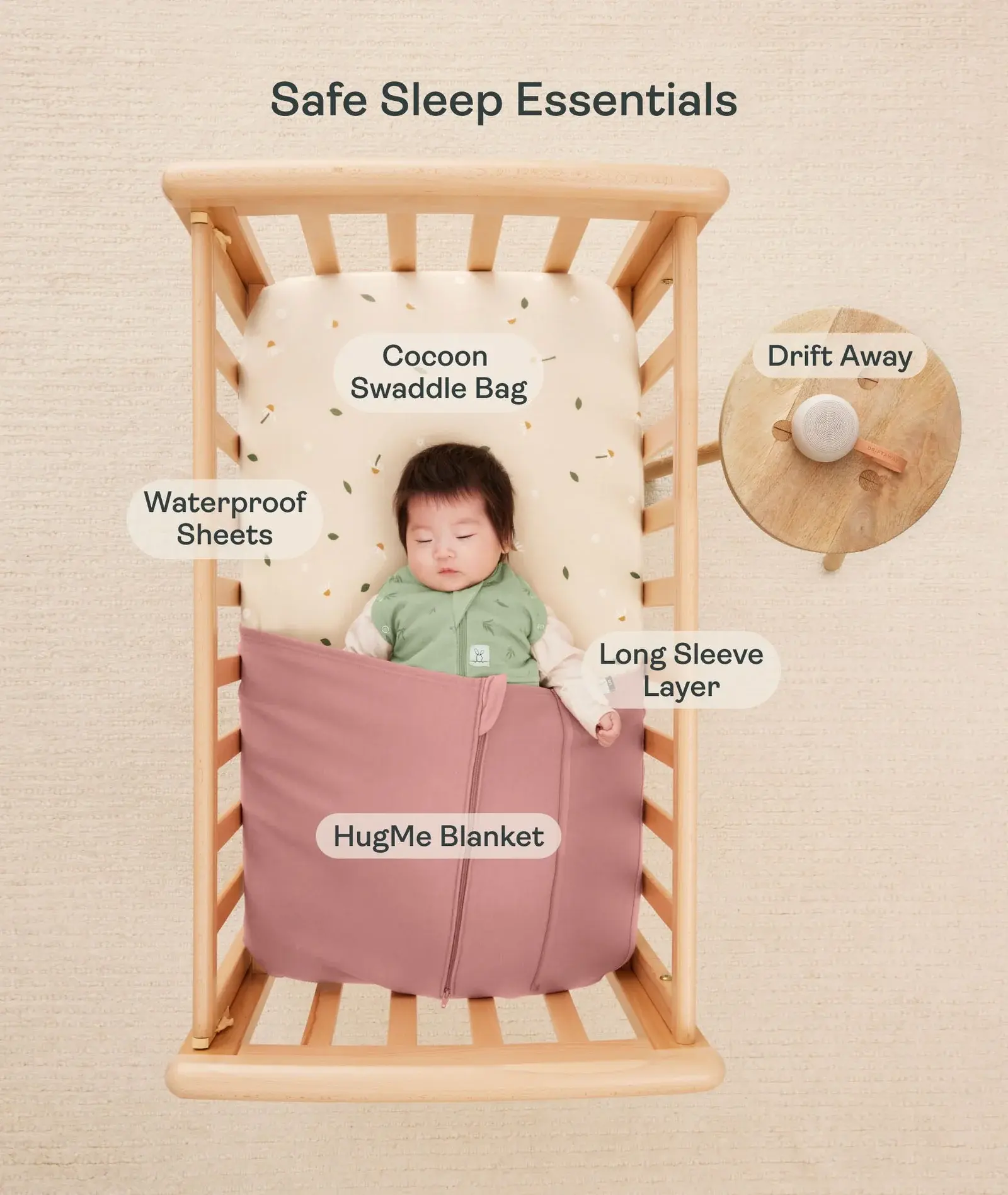 ErgoPouch ErgoPouch Cocoon Swaddle Bag 0.2 Tog Savannah