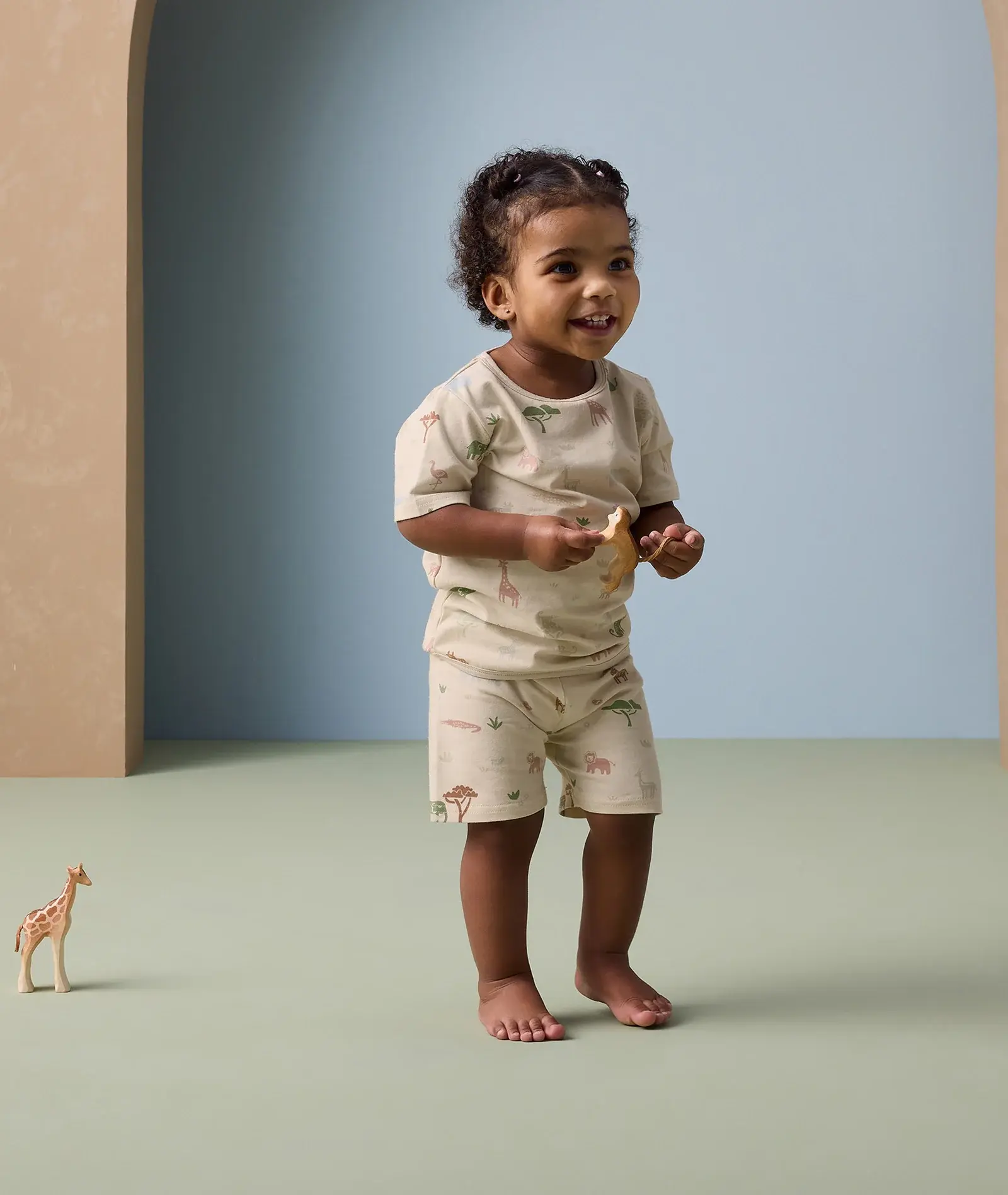 ErgoPouch ErgoPouch Pyjamas:2 Piece set Short Sleeve 0.2 Tog Savannah