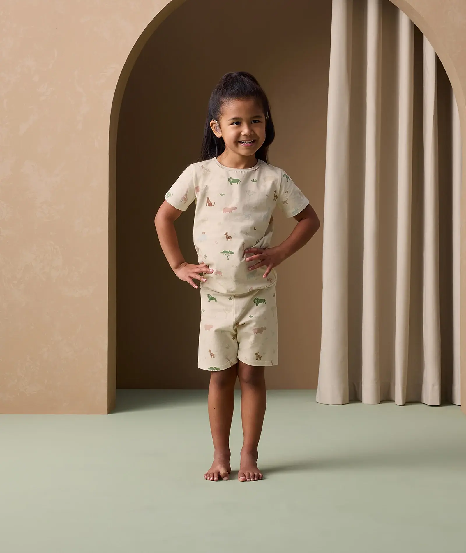 ErgoPouch ErgoPouch Pyjamas:2 Piece set Short Sleeve 0.2 Tog Savannah