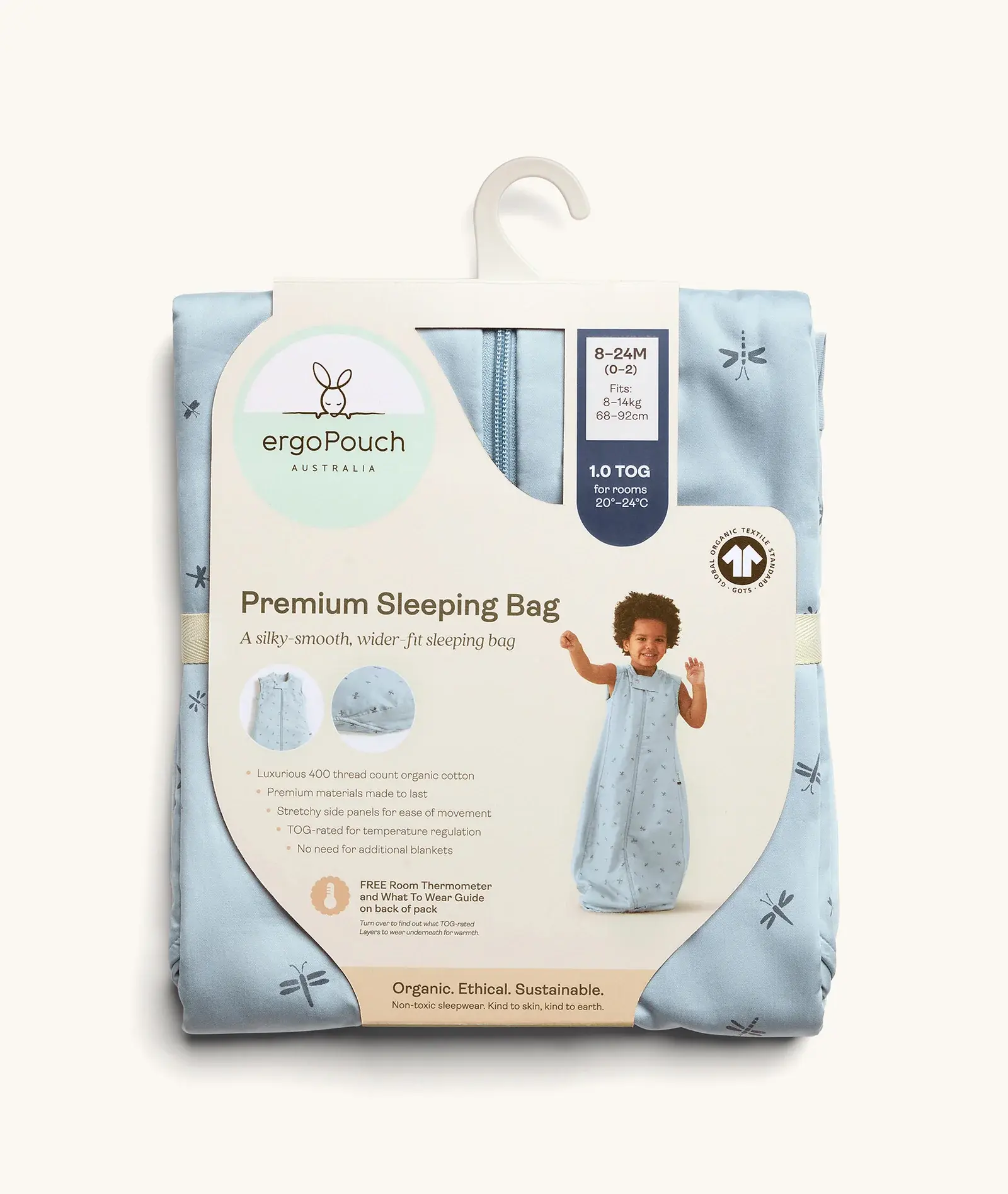 ErgoPouch ErgoPouch Sheeting Sleeping Bag 0.3 Tog Elephant Parade
