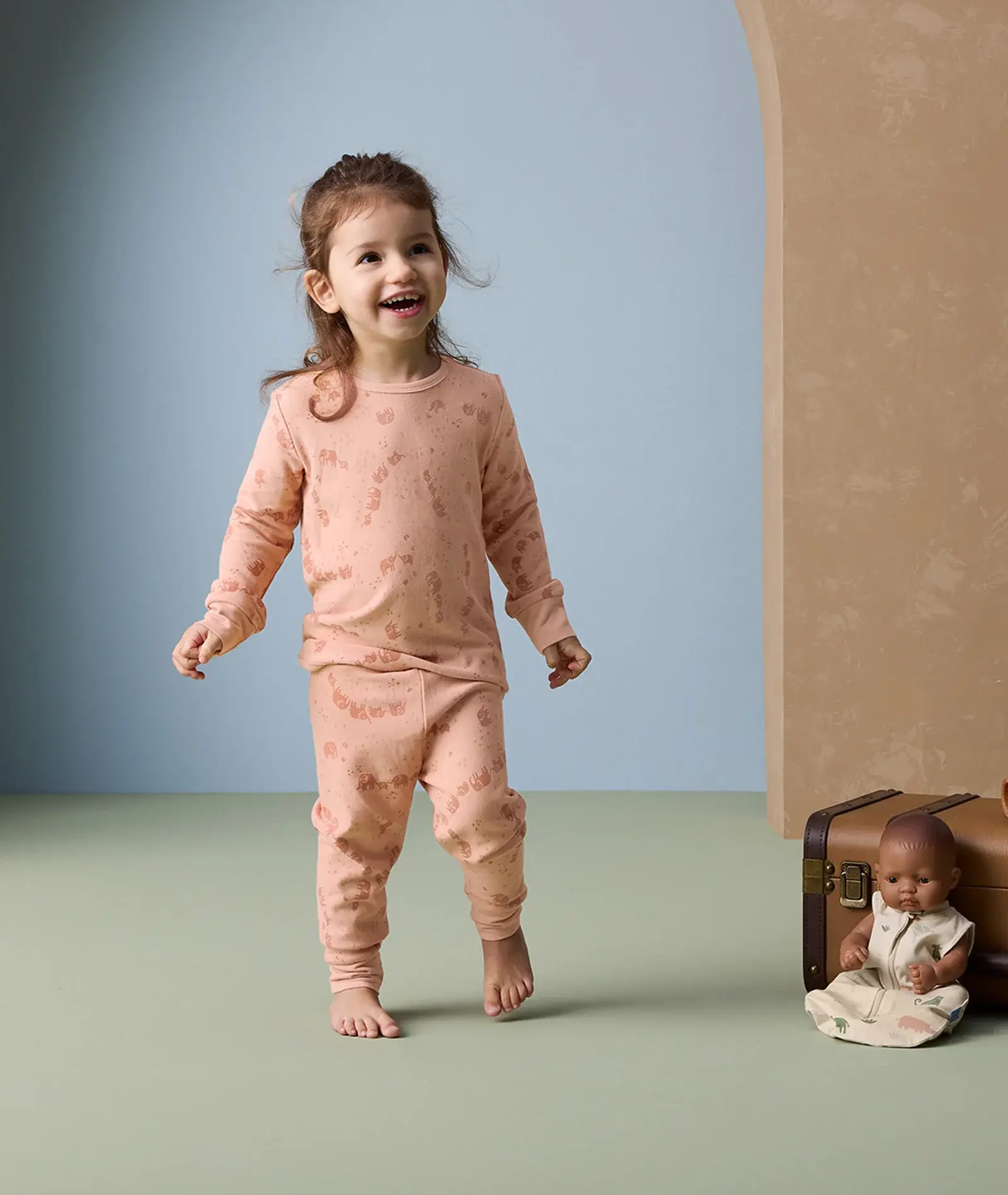 ErgoPouch ErgoPouch Long Sleeve Pyjamas 0.2 Tog Elephant Parade