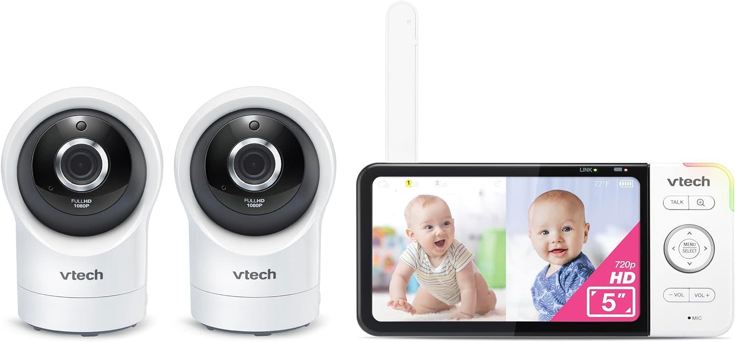 VTech Vtech RM5764HDV2 5” 2 Camera Smart HD Pan & Tilt Video Monitor With Remote Access