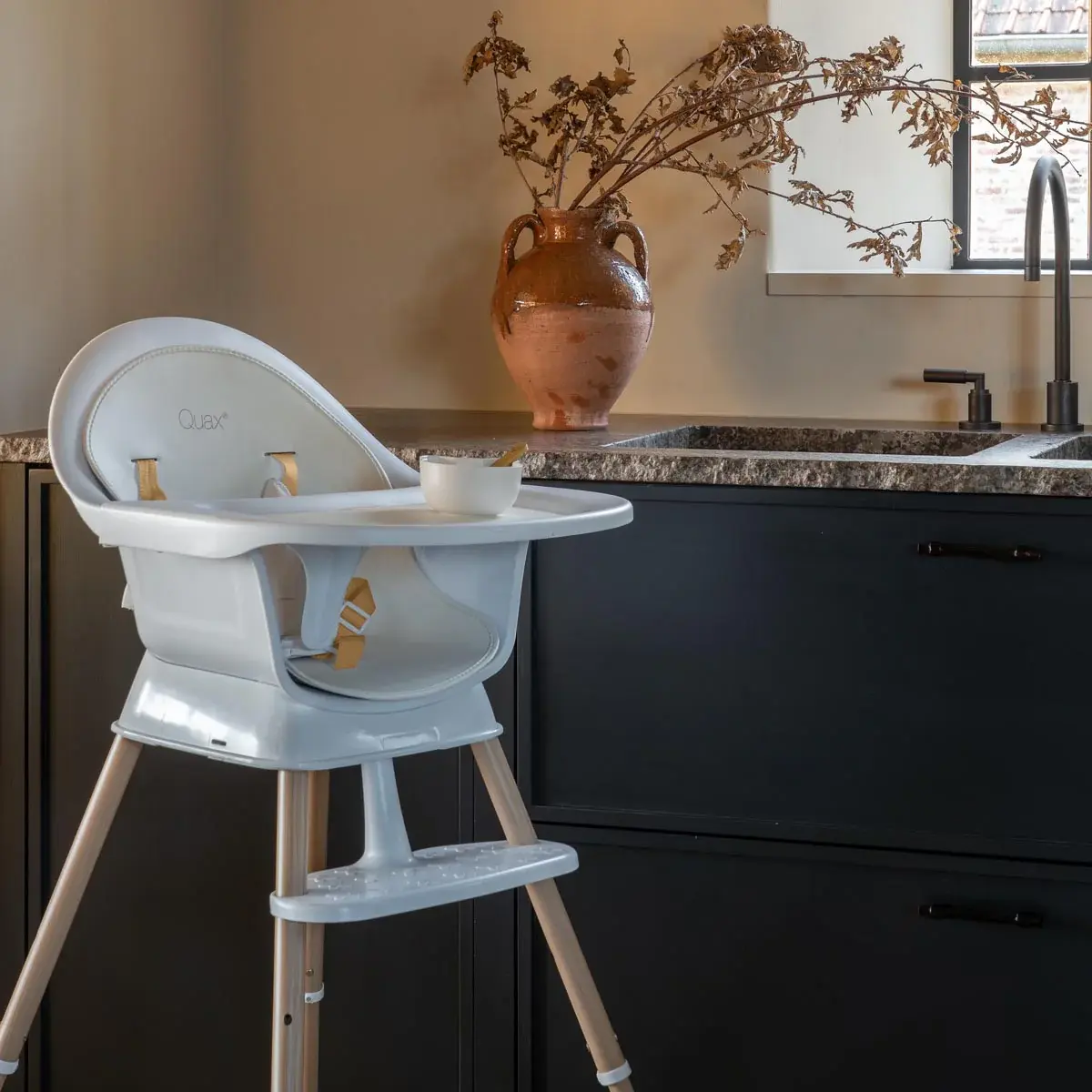 Quax Quax Ultimo 3 High Chair - White-Natural
