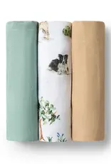 Snuggle Hunny Kids Snuggle Hunny Large Organic Muslin Wraps 3 Pack - Dog Park/Sage/Pebble