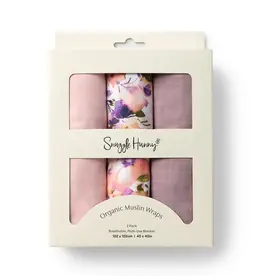 Snuggle Hunny Kids Snuggle Hunny Large Organic Muslin Wraps 3 Pack - Blushing Beauty/Dusk/Fairytale