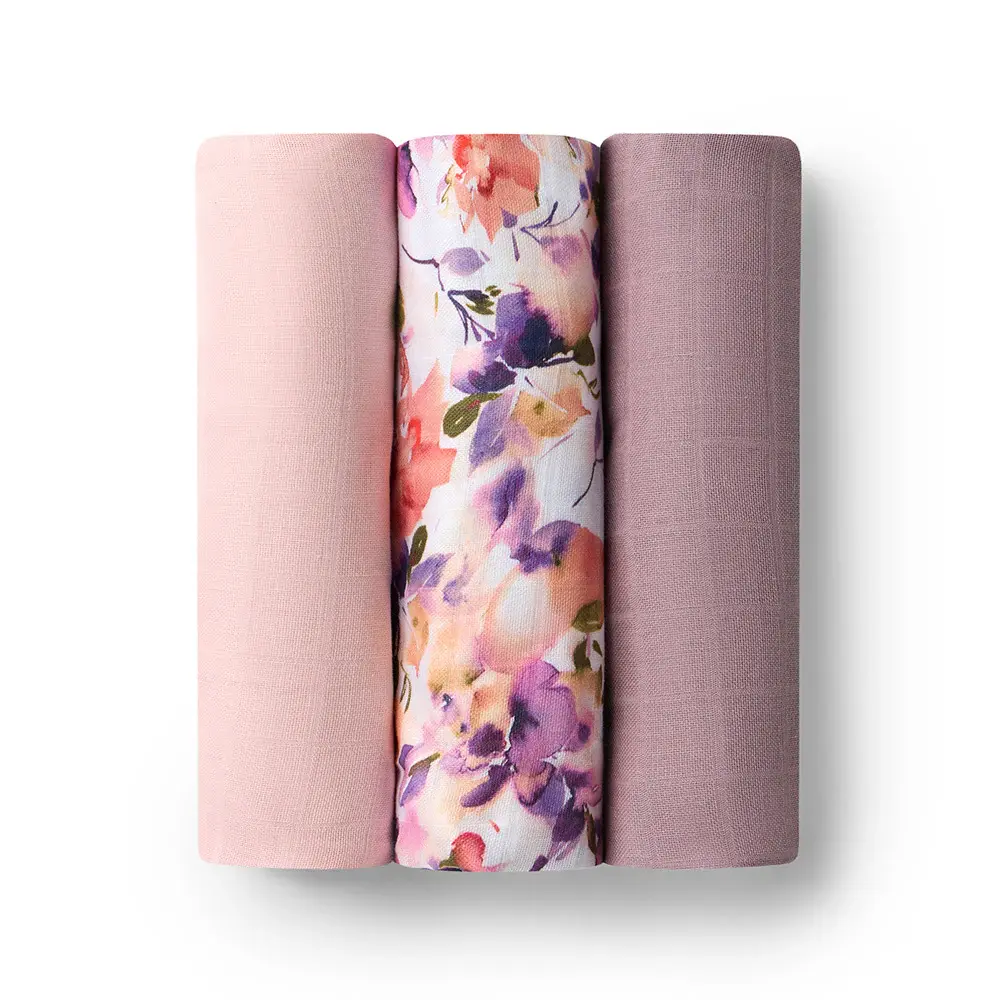 Snuggle Hunny Kids Snuggle Hunny Large Organic Muslin Wraps 3 Pack - Blushing Beauty/Dusk/Fairytale