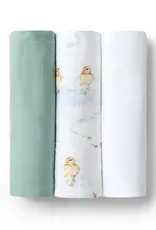 Snuggle Hunny Kids Snuggle Hunny Large Organic Muslin Wraps 3 Pack - Duck Pond/Sage/Milk