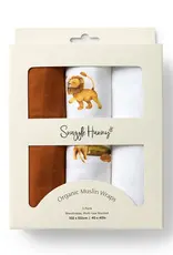 Snuggle Hunny Kids Snuggle Hunny Large Organic Muslin Wraps 3 Pack - Lion/Bronze/Milk