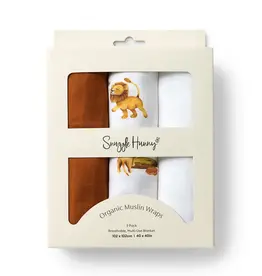 Snuggle Hunny Kids Snuggle Hunny Large Organic Muslin Wraps 3 Pack - Lion/Bronze/Milk