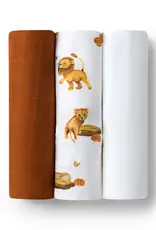 Snuggle Hunny Kids Snuggle Hunny Large Organic Muslin Wraps 3 Pack - Lion/Bronze/Milk