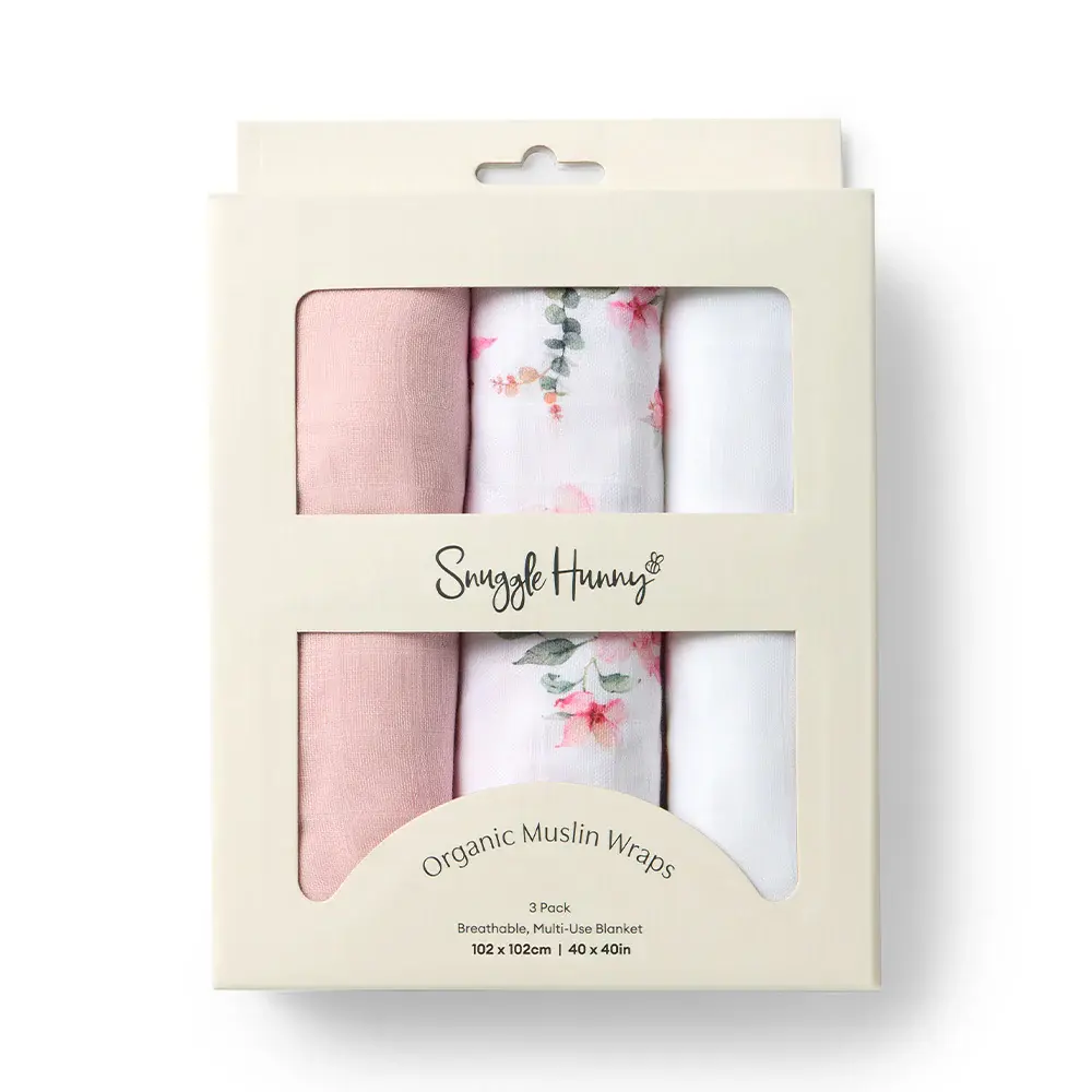 Snuggle Hunny Kids Snuggle Hunny Large Organic Muslin Wraps 3 Pack - Camille/Milk/Fairytale