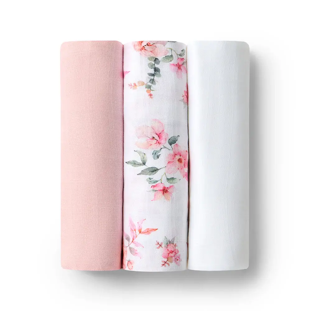Snuggle Hunny Kids Snuggle Hunny Large Organic Muslin Wraps 3 Pack - Camille/Milk/Fairytale