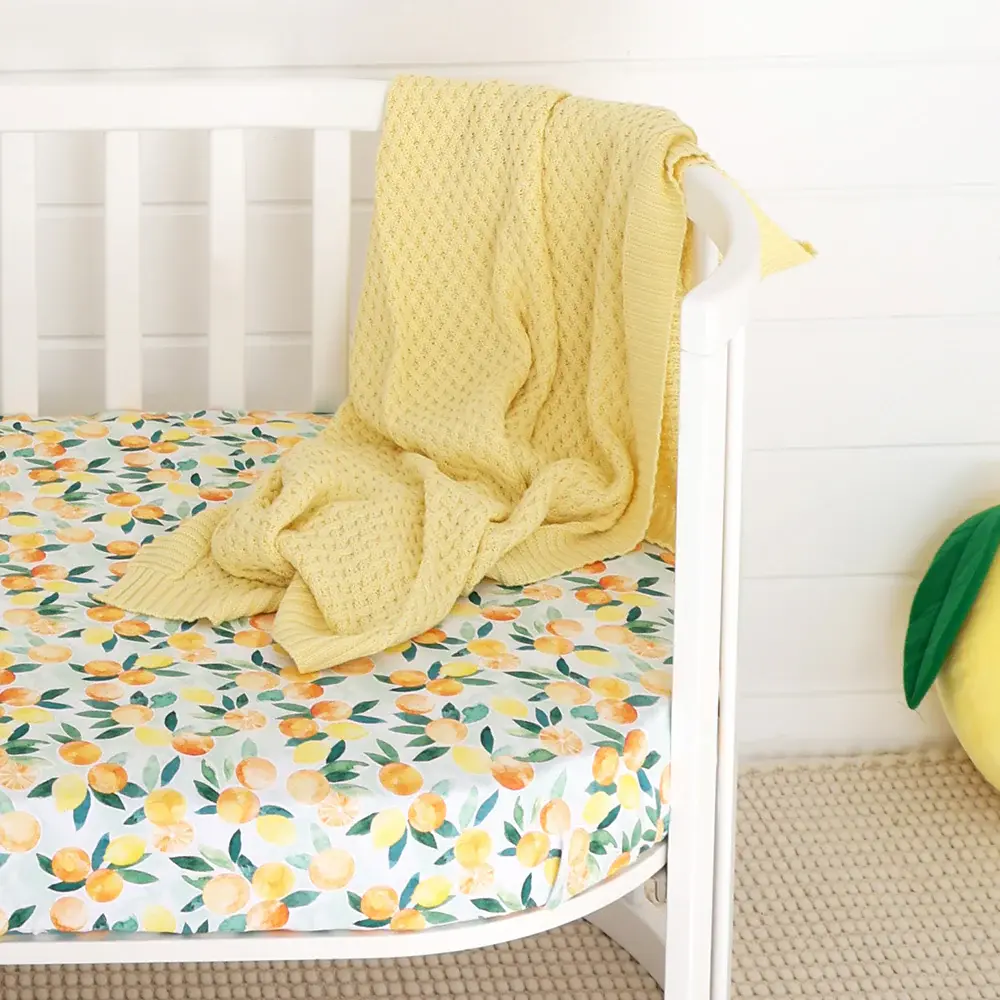 Snuggle Hunny Kids Snuggle Hunny Diamond Knit Organic Baby Blanket Sunlight