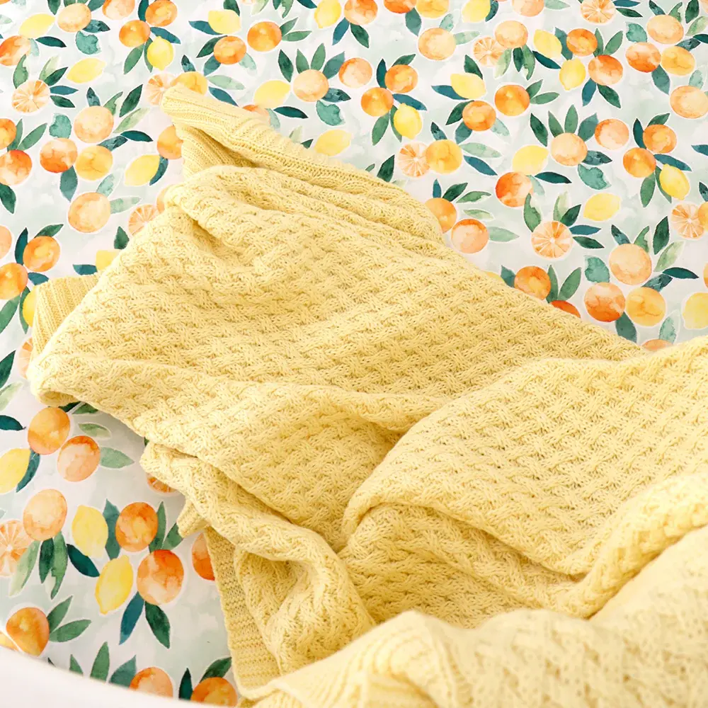 Snuggle Hunny Kids Snuggle Hunny Diamond Knit Organic Baby Blanket Sunlight