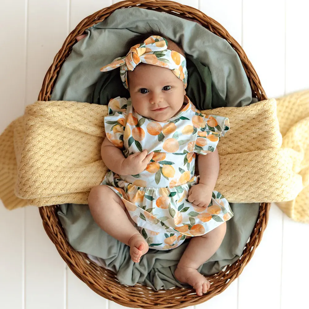 Snuggle Hunny Kids Snuggle Hunny Diamond Knit Organic Baby Blanket Sunlight