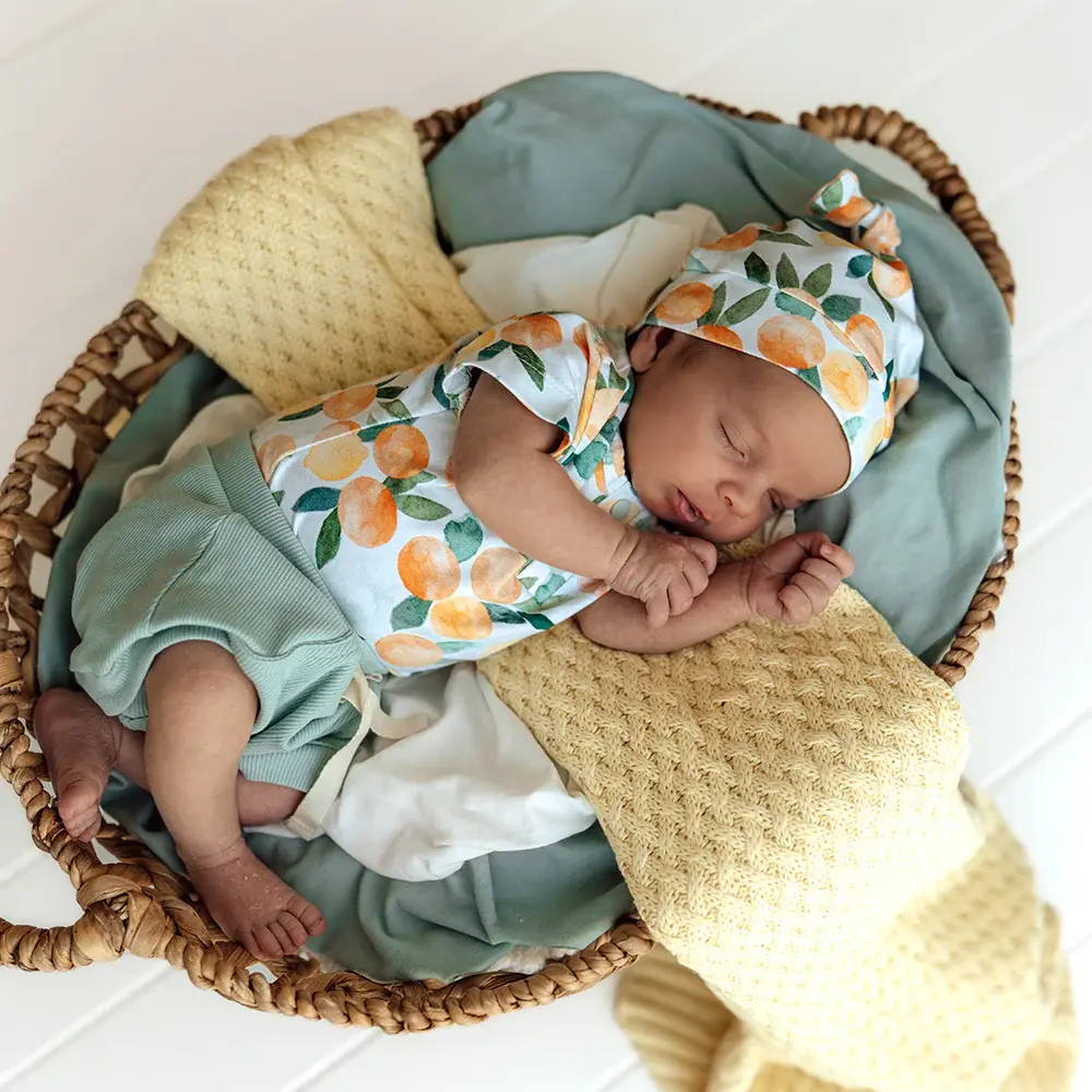 Snuggle Hunny Kids Snuggle Hunny Diamond Knit Organic Baby Blanket Sunlight