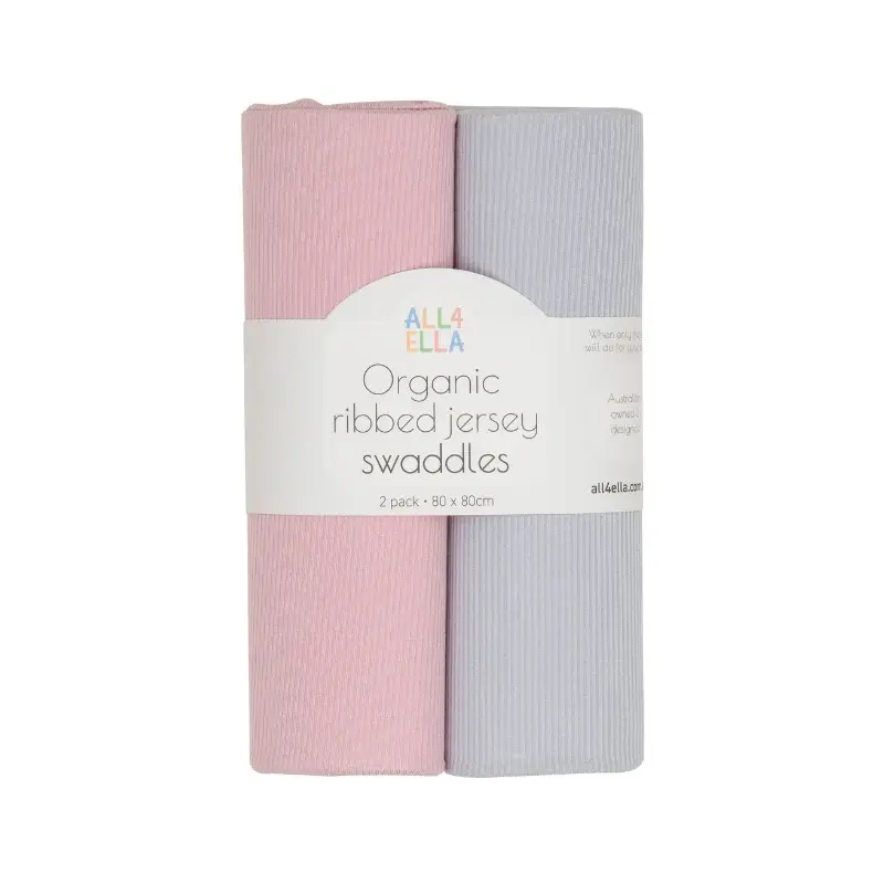 All4Ella All4Ella Ribbed jersey swaddles 2pk