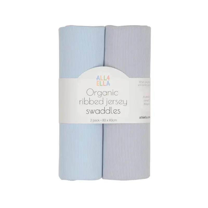 All4Ella All4Ella Ribbed jersey swaddles 2pk