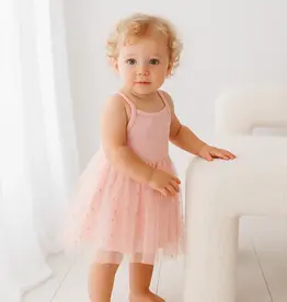 Confetti Kidz Confetti Kidz Ribbed Tulle Dress - Soft Petal