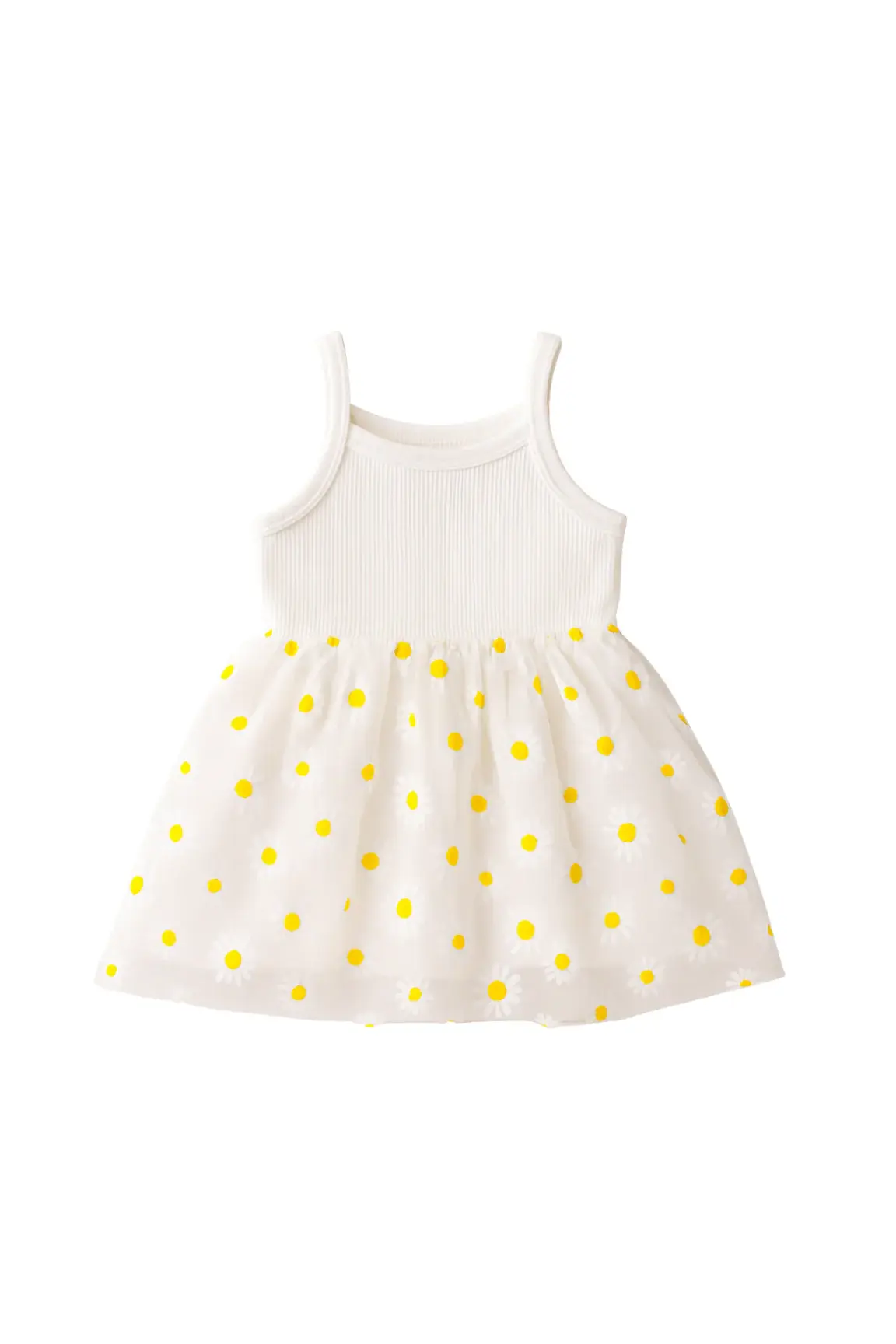 Confetti Kidz Confetti Kidz Ribbed Tulle Dress - Summer Daisies