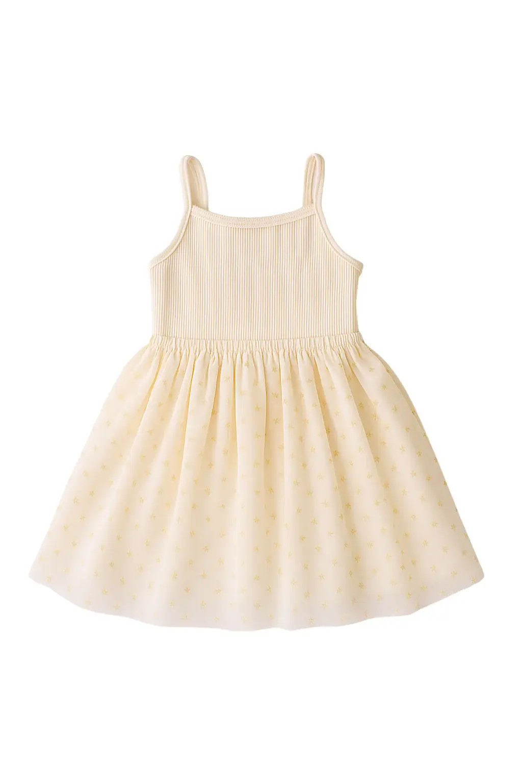 Confetti Kidz Confetti Kidz Ribbed Tulle Dress - Sunshine Print