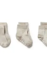 Wilson & Frenchie Wilson & Frenchy Organic 3 Pack Baby Socks - Clay - Cotton Nylon Knit