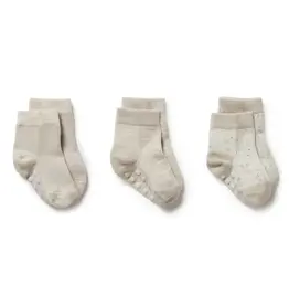 Wilson & Frenchie Wilson & Frenchy Organic 3 Pack Baby Socks - Clay - Cotton Nylon Knit