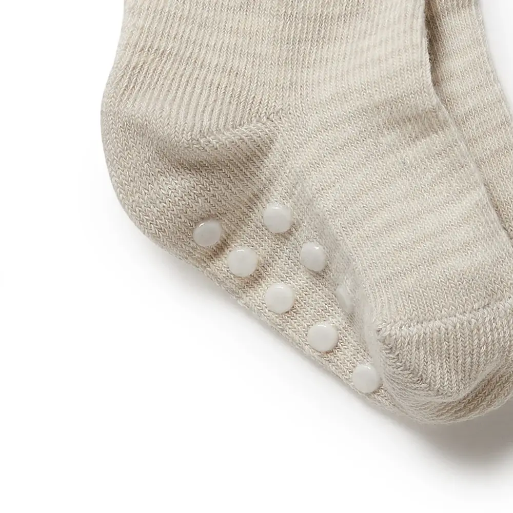 Wilson & Frenchie Wilson & Frenchie Organic 3 Pack Baby Socks - Clay - Cotton Nylon Knit