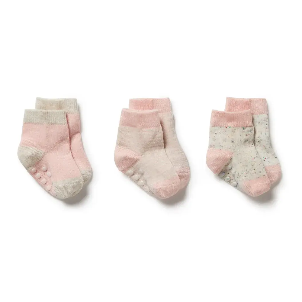 Wilson & Frenchie Wilson & Frenchy Organic 3 Pack Baby Socks - Cantaloupe - Cotton Nylon Knit