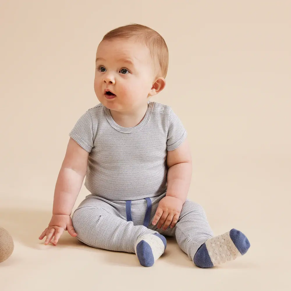 Wilson & Frenchie Wilson & Frenchie Organic 3 Pack Baby Socks - Rain Drop - Cotton Nylon Knit