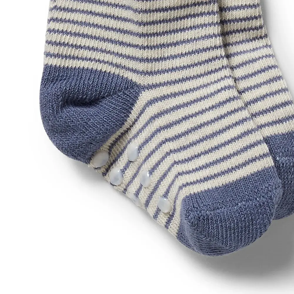 Wilson & Frenchie Wilson & Frenchy Organic 3 Pack Baby Socks - Rain Drop - Cotton Nylon Knit