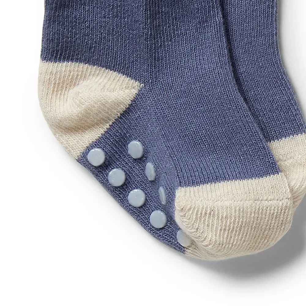 Wilson & Frenchie Wilson & Frenchy Organic 3 Pack Baby Socks - Rain Drop - Cotton Nylon Knit