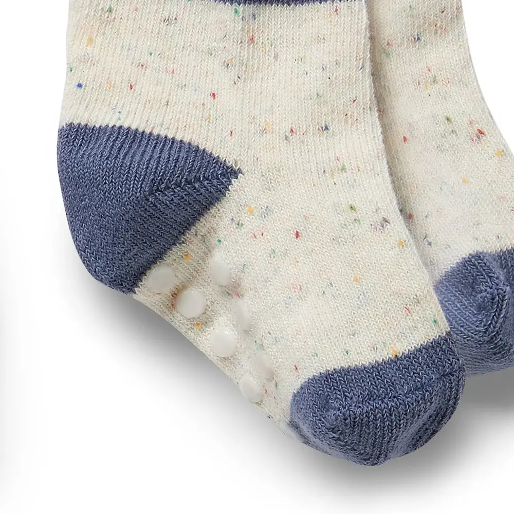 Wilson & Frenchie Wilson & Frenchie Organic 3 Pack Baby Socks - Rain Drop - Cotton Nylon Knit