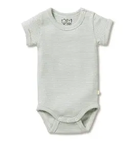 Wilson & Frenchie Wilson & Frenchy Organic Stripe Rib Bodysuit - Fern