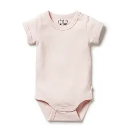 Wilson & Frenchie Wilson & Frenchy Organic Stripe Rib Bodysuit - Cantaloupe