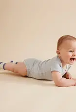 Wilson & Frenchie Wilson & Frenchy Organic Stripe Rib Bodysuit - Rain Drop