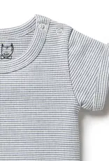 Wilson & Frenchie Wilson & Frenchy Organic Stripe Rib Bodysuit - Rain Drop