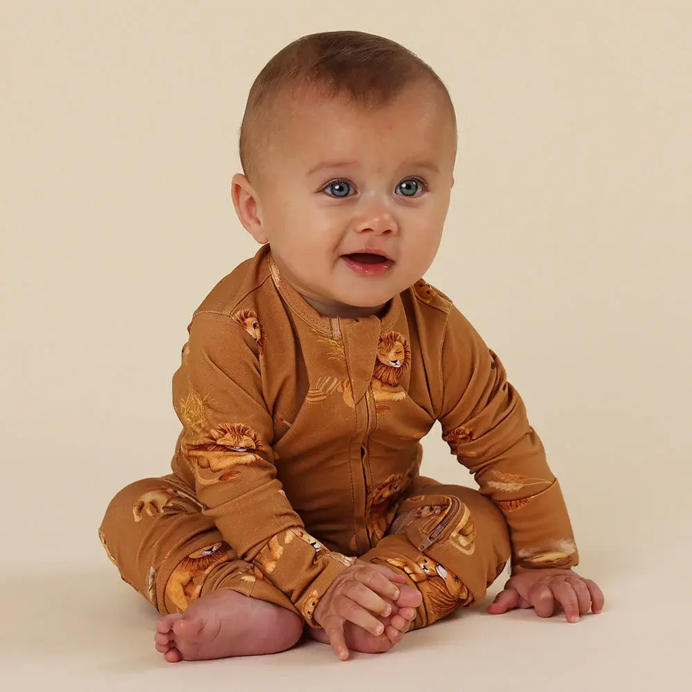 Snuggle Hunny Kids Snuggle Hunny Roar Organic Snugglesuit Convertible Romper