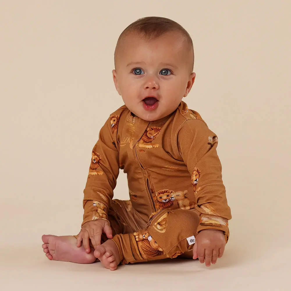 Snuggle Hunny Kids Snuggle Hunny Roar Organic Snugglesuit Convertible Romper