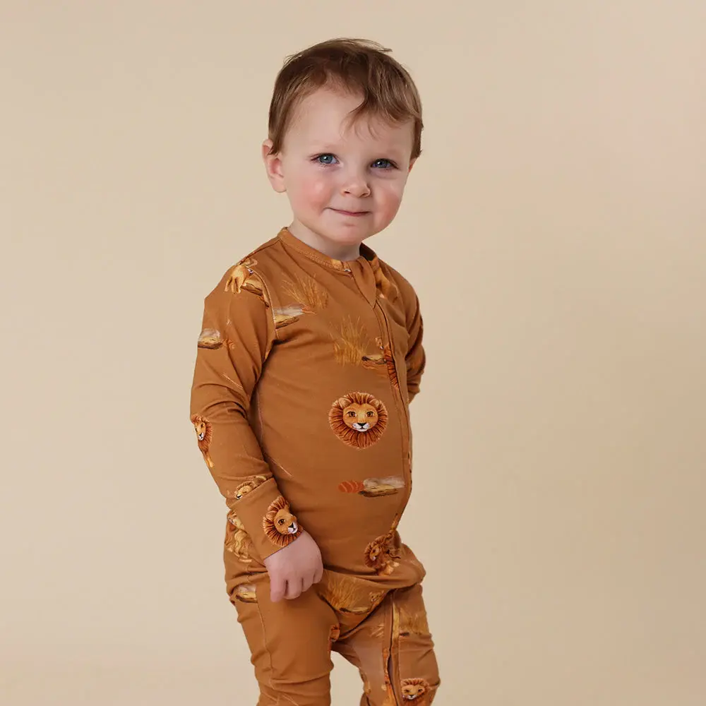 Snuggle Hunny Kids Snuggle Hunny Roar Organic Snugglesuit Convertible Romper