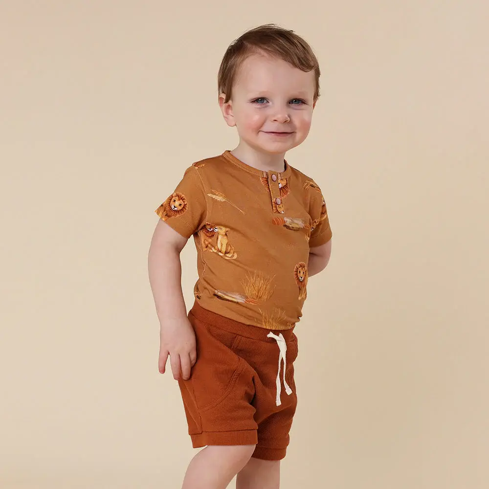 Snuggle Hunny Kids Snuggle Hunny Roar Short Sleeve Organic Bodysuit
